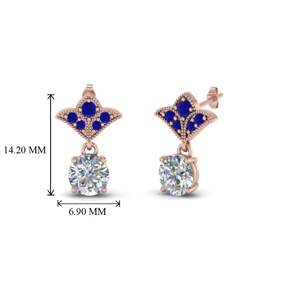 2-carat-round-drop-antique-design-earring-with-blue-sapphire-in-14K-rose-gold-FDEAR8425-1.0CTGSABL-NL-RG