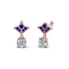 Load image into Gallery viewer, 2-carat-round-drop-antique-design-earring-with-blue-sapphire-in-14K-rose-gold-FDEAR8425-1.0CTGSABL-NL-RG