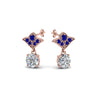 Load image into Gallery viewer, 2-carat-round-drop-antique-design-earring-with-blue-sapphire-in-14K-rose-gold-FDEAR8425-1.0CTGSABL-NL-RG