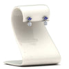 Load image into Gallery viewer, 2-carat-round-drop-antique-design-earring-with-blue-sapphire-in-14K-white-gold-FDEAR8425-1.0CTGSABL-NL-WG