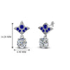 Load image into Gallery viewer, 2-carat-round-drop-antique-design-earring-with-blue-sapphire-in-950-Platinum-FDEAR8425-1.0CTGSABL-NL-WG