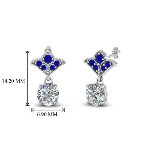 2-carat-round-drop-antique-design-earring-with-blue-sapphire-in-950-Platinum-FDEAR8425-1.0CTGSABL-NL-WG