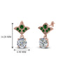 Load image into Gallery viewer, 2-carat-round-drop-antique-design-earring-with-emerald-in-14K-rose-gold-FDEAR8425-1.0CTGEMGR-NL-RG