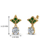 Load image into Gallery viewer, 2-carat-round-drop-antique-design-earring-with-emerald-in-14K-yellow-gold-FDEAR8425-1.0CTGEMGR-NL-YG