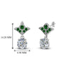 Load image into Gallery viewer, 2-carat-round-drop-antique-design-earring-with-emerald-in-950-Platinum-FDEAR8425-1.0CTGEMGR-NL-WG