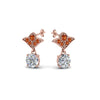 Load image into Gallery viewer, 2-carat-round-drop-antique-design-earring-with-orange-sapphire-in-14K-rose-gold-FDEAR8425-1.0CTGSAOR-NL-RG
