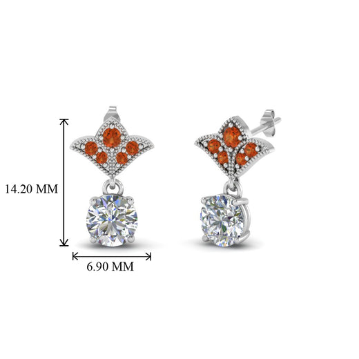 2-carat-round-drop-antique-design-earring-with-orange-sapphire-in-950-Platinum-FDEAR8425-1.0CTGSAOR-NL-WG