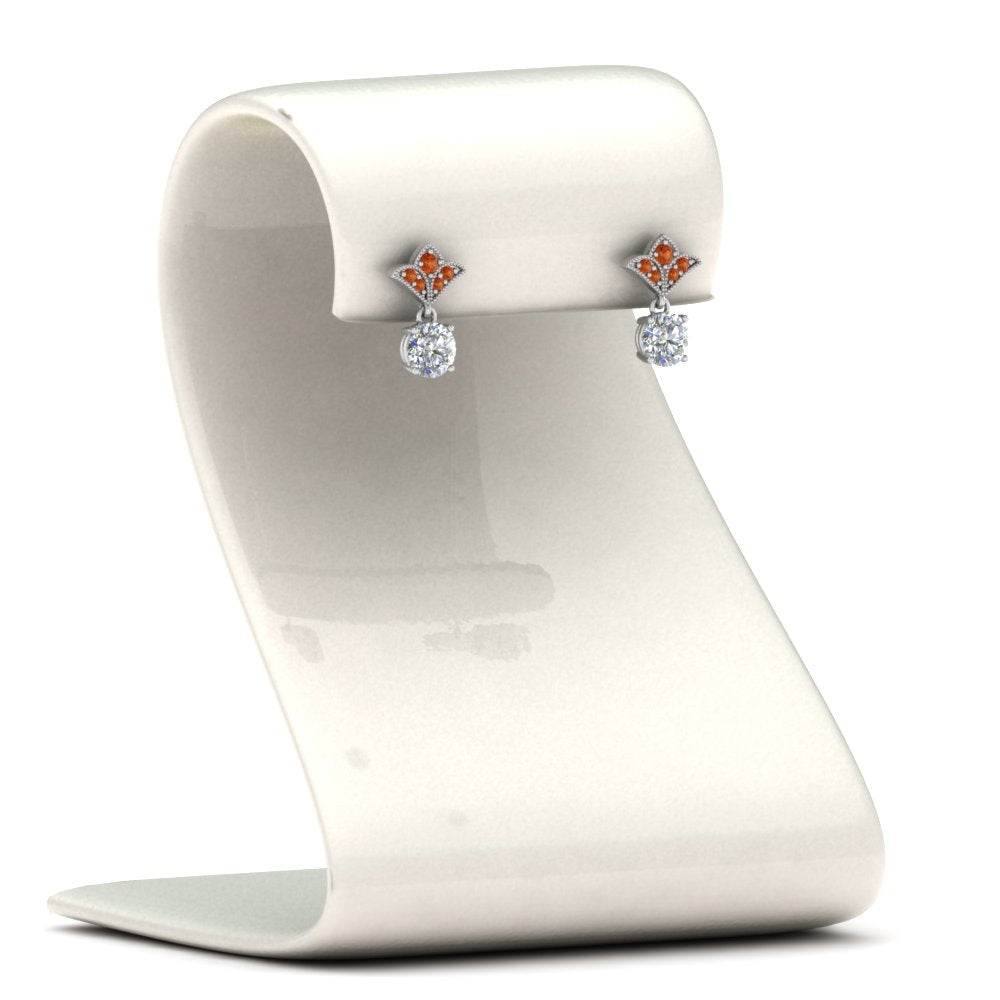 2-carat-round-drop-antique-design-earring-with-orange-sapphire-in-950-Platinum-FDEAR8425-1.0CTGSAOR-NL-WG