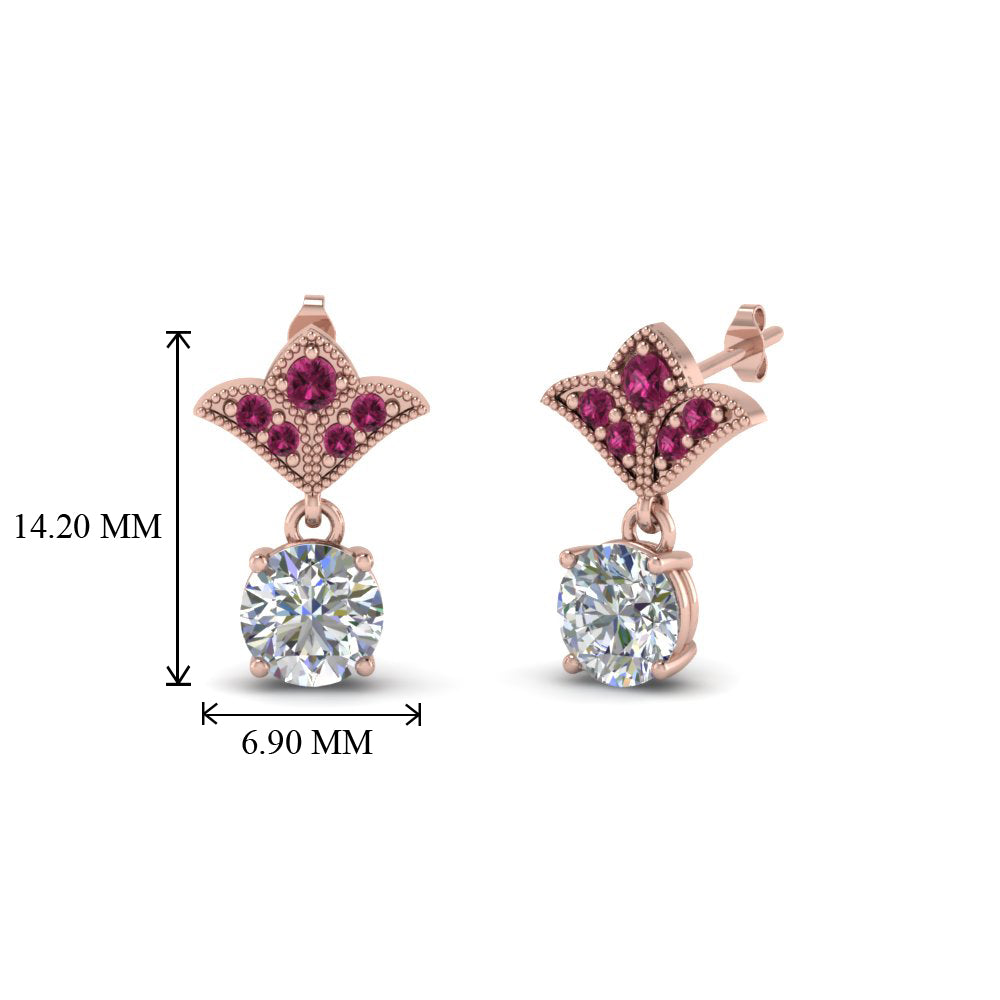 2-carat-round-drop-antique-design-earring-with-pink-sapphire-in-14K-rose-gold-FDEAR8425-1.0CTGSADRPI-NL-RG