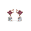 Load image into Gallery viewer, 2-carat-round-drop-antique-design-earring-with-pink-sapphire-in-14K-rose-gold-FDEAR8425-1.0CTGSADRPI-NL-RG