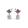 Load image into Gallery viewer, 2-carat-round-drop-antique-design-earring-with-pink-sapphire-in-14K-white-gold-FDEAR8425-1.0CTGSADRPI-NL-WG