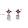 Load image into Gallery viewer, 2-carat-round-drop-antique-design-earring-with-pink-sapphire-in-950-Platinum-FDEAR8425-1.0CTGSADRPI-NL-WG