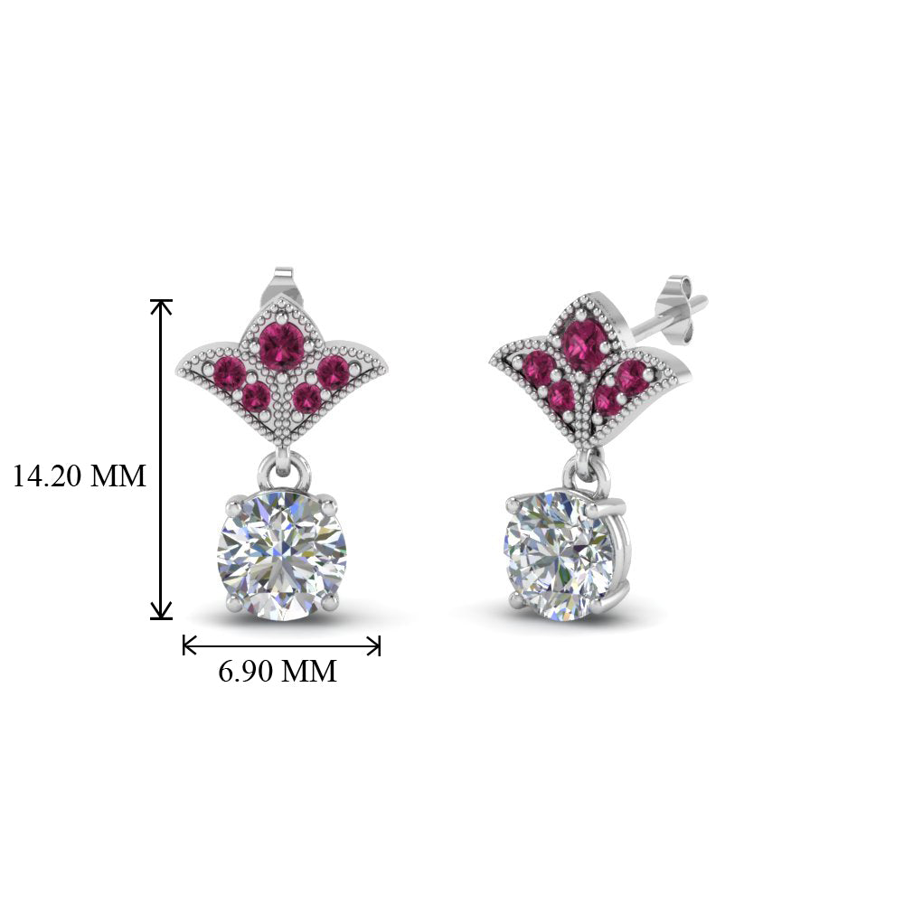 2-carat-round-drop-antique-design-earring-with-pink-sapphire-in-950-Platinum-FDEAR8425-1.0CTGSADRPI-NL-WG