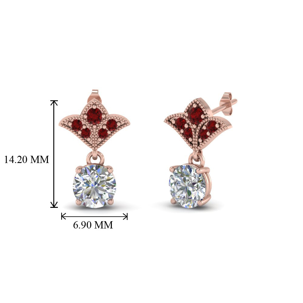 2-carat-round-drop-antique-design-earring-with-ruby-in-14K-rose-gold-FDEAR8425-1.0CTGRUDR-NL-RG