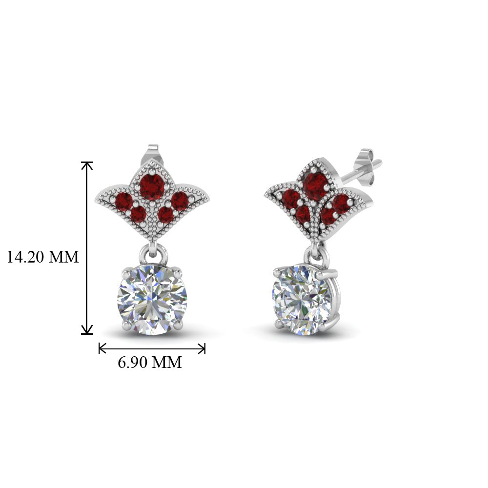 2-carat-round-drop-antique-design-earring-with-ruby-in-14K-white-gold-FDEAR8425-1.0CTGRUDR-NL-WG