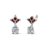 Load image into Gallery viewer, 2-carat-round-drop-antique-design-earring-with-ruby-in-14K-white-gold-FDEAR8425-1.0CTGRUDR-NL-WG