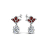 Load image into Gallery viewer, 2-carat-round-drop-antique-design-earring-with-ruby-in-14K-white-gold-FDEAR8425-1.0CTGRUDR-NL-WG