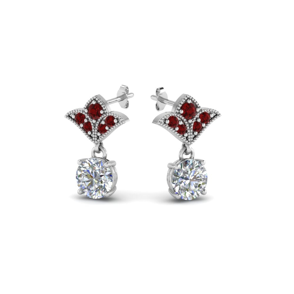 2-carat-round-drop-antique-design-earring-with-ruby-in-14K-white-gold-FDEAR8425-1.0CTGRUDR-NL-WG