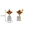 Load image into Gallery viewer, 2-carat-round-drop-antique-design-earring-with-ruby-in-14K-yellow-gold-FDEAR8425-1.0CTGRUDR-NL-YG