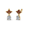 Load image into Gallery viewer, 2-carat-round-drop-antique-design-earring-with-ruby-in-14K-yellow-gold-FDEAR8425-1.0CTGRUDR-NL-YG