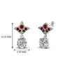 Load image into Gallery viewer, 2-carat-round-drop-antique-design-earring-with-ruby-in-950-Platinum-FDEAR8425-1.0CTGRUDR-NL-WG