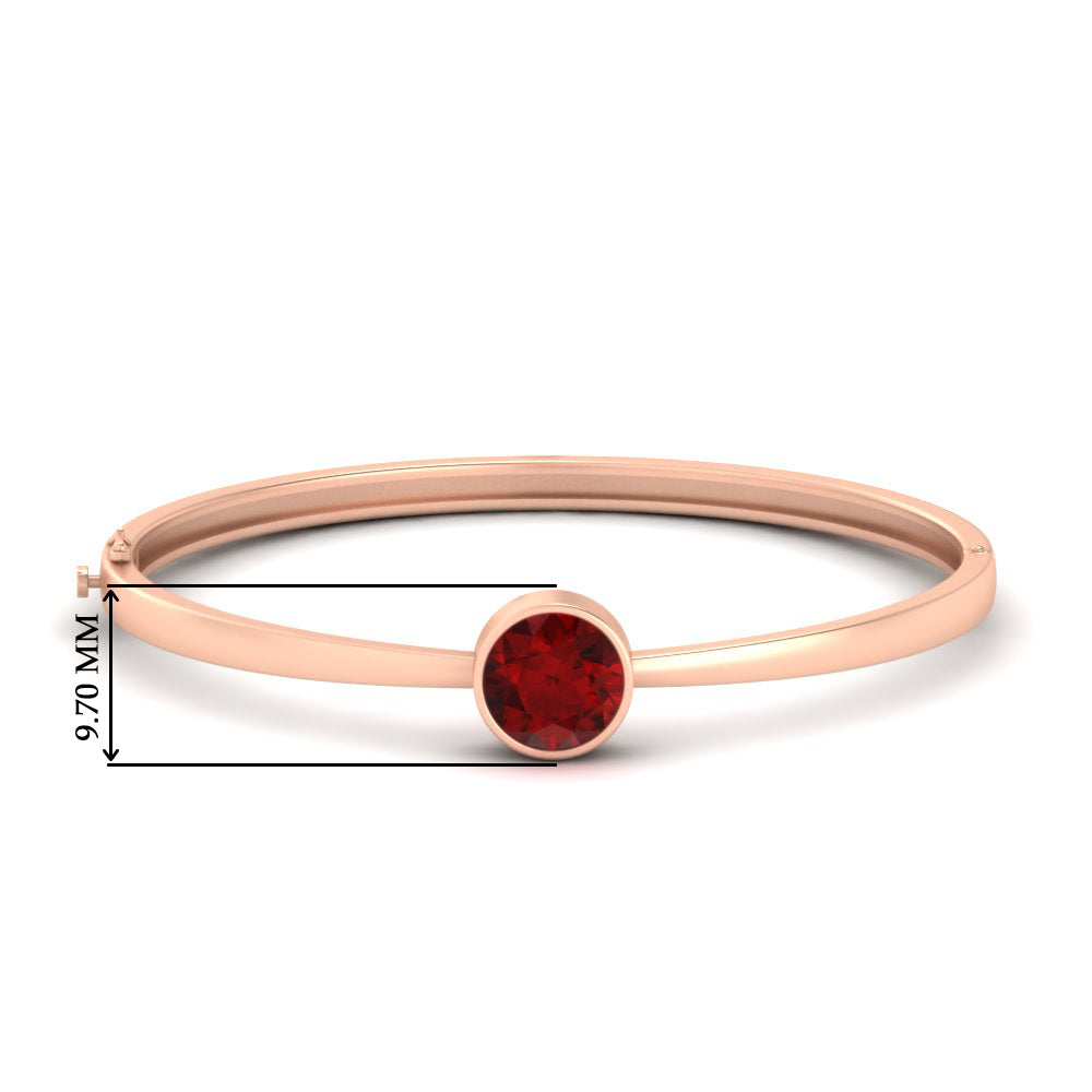 Round Solitaire Bangle Hinged Bracelet