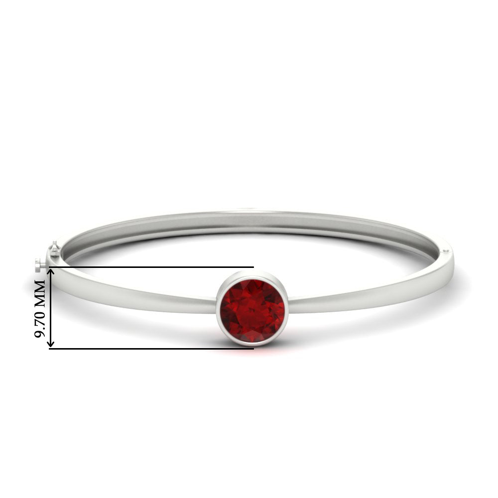 Round Solitaire Bangle Hinged Bracelet