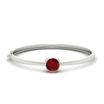 Load image into Gallery viewer, Round Solitaire Bangle Hinged Bracelet