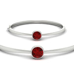 Load image into Gallery viewer, Round Solitaire Bangle Hinged Bracelet