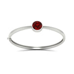 Load image into Gallery viewer, Round Solitaire Bangle Hinged Bracelet