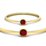 Load image into Gallery viewer, Round Solitaire Bangle Hinged Bracelet