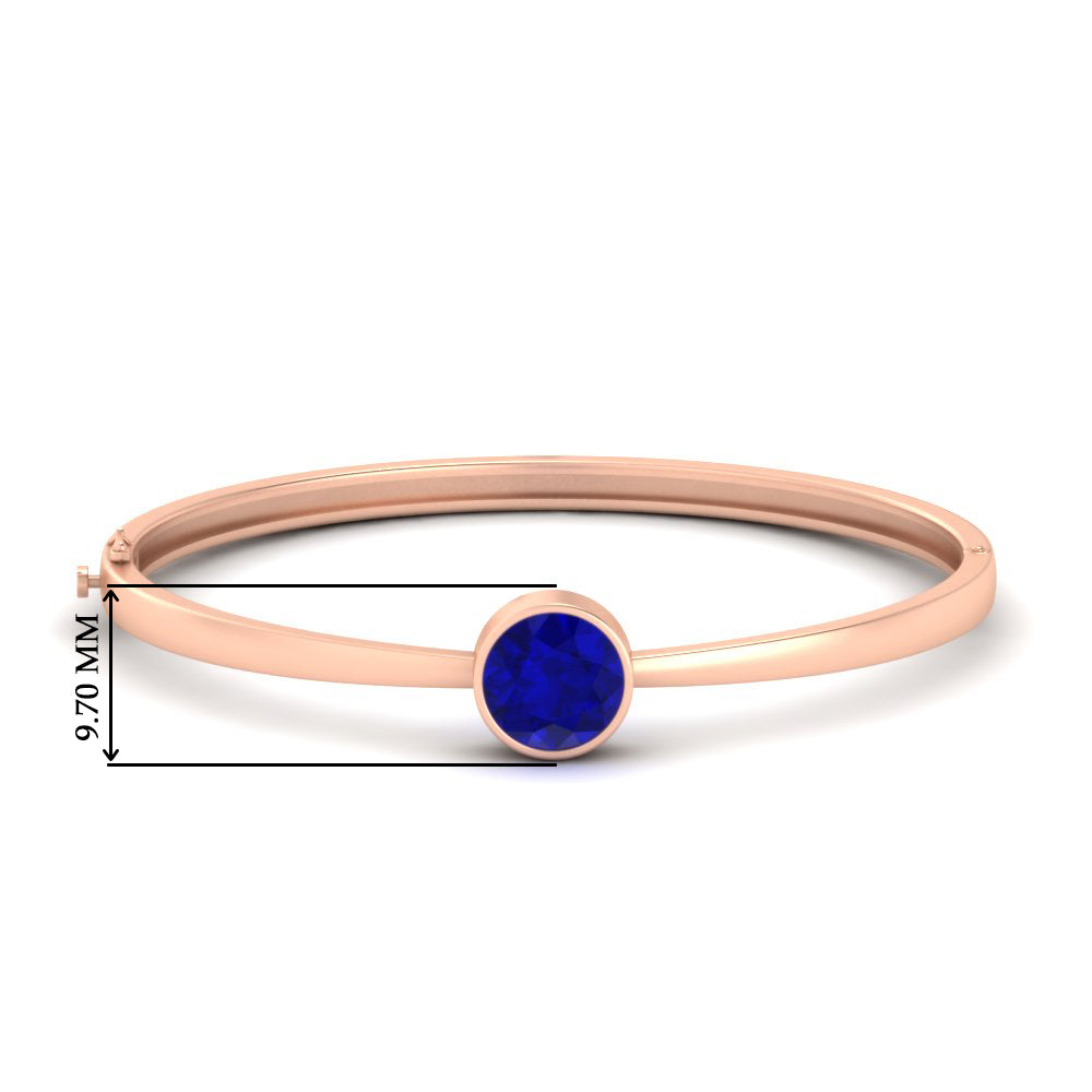 Round Solitaire Bangle Hinged Bracelet