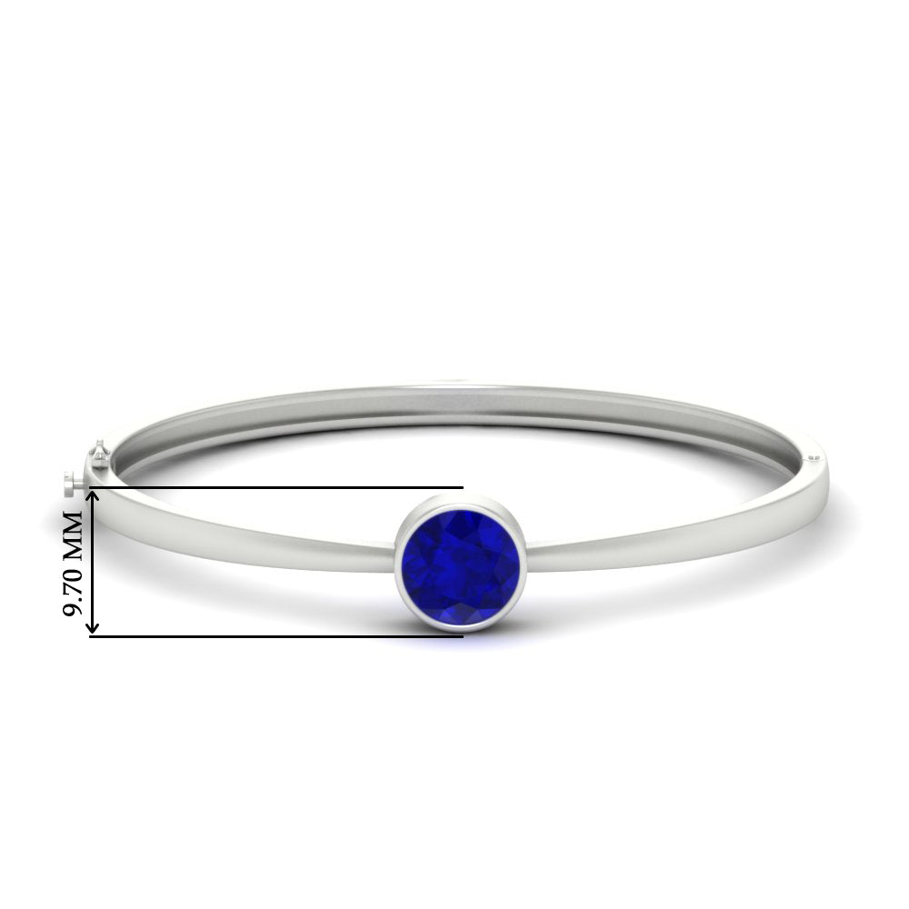 Round Solitaire Bangle Hinged Bracelet