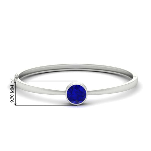 Round Solitaire Bangle Hinged Bracelet