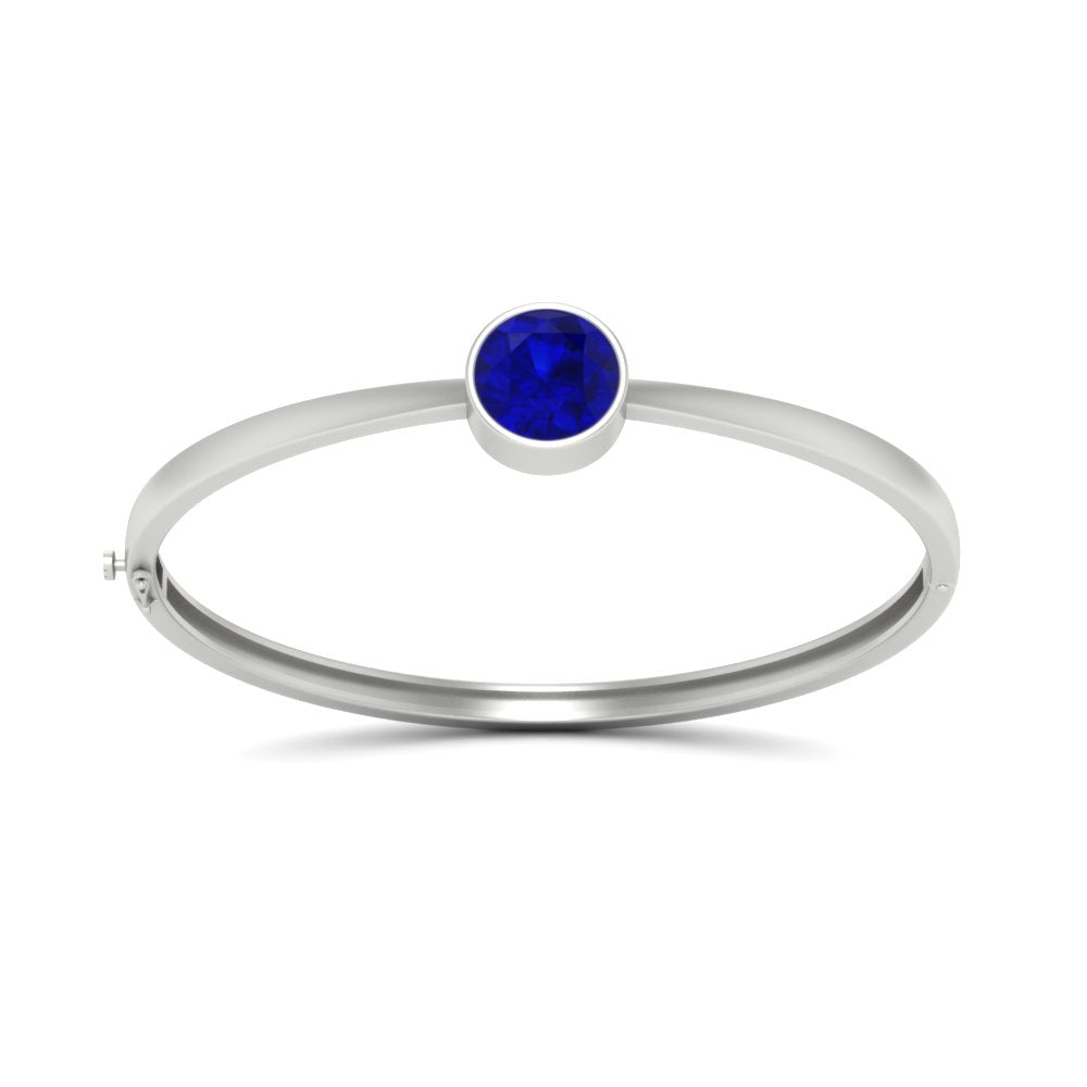 Round Solitaire Bangle Hinged Bracelet