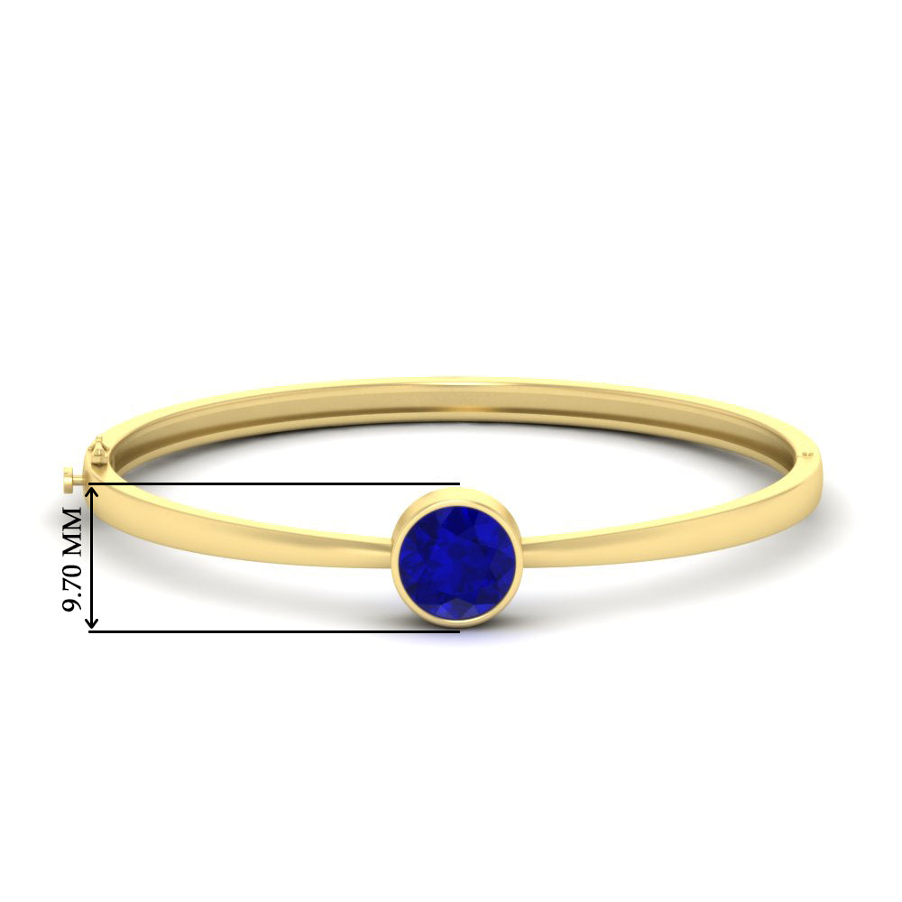 Round Solitaire Bangle Hinged Bracelet