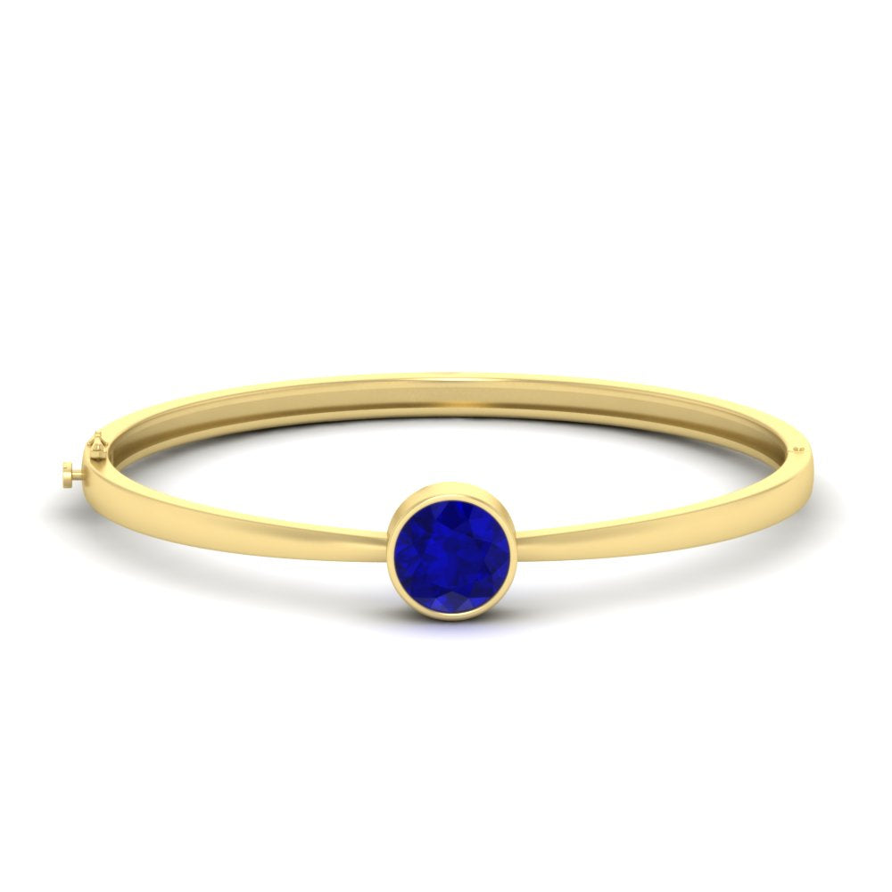 Round Solitaire Bangle Hinged Bracelet