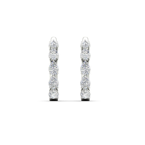 2 Carat Shared Prong Pear Diamond Hoop Earrings