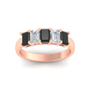 Load image into Gallery viewer, 2-ct-black-diamond-emerald-cut-5-stone-wedding-band-in-rose-gold-fdwb8008emblackangle5-2.00ct-nl-rg