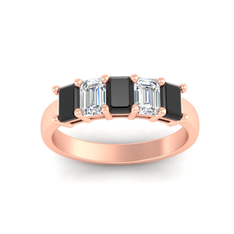 2-ct-black-diamond-emerald-cut-5-stone-wedding-band-in-rose-gold-fdwb8008emblackangle5-2.00ct-nl-rg