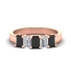 Load image into Gallery viewer, 2-ct-black-diamond-emerald-cut-5-stone-wedding-band-in-rose-gold-fdwb8008emblacksleep-2.00ct-nl-rg