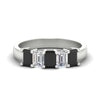 Load image into Gallery viewer, 2-ct-black-diamond-emerald-cut-5-stone-wedding-band-in-white-gold-fdwb8008emblacksleep-2.00ct-nl-wg