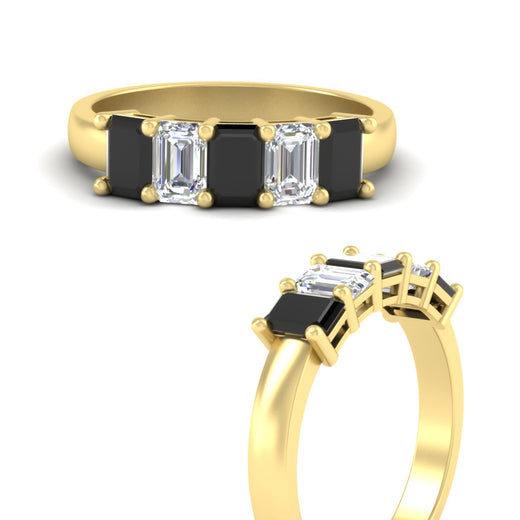 2-ct-black-diamond-emerald-cut-5-stone-wedding-band-in-yellow-gold-fdwb8008emblackangle3-2.00ct-nl-yg