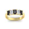 Load image into Gallery viewer, 2-ct-black-diamond-emerald-cut-5-stone-wedding-band-in-yellow-gold-fdwb8008emblackangle5-2.00ct-nl-yg