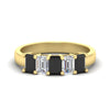 Load image into Gallery viewer, 2-ct-black-diamond-emerald-cut-5-stone-wedding-band-in-yellow-gold-fdwb8008emblacksleep-2.00ct-nl-yg