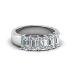 Load image into Gallery viewer, Emerald Cut Five Stone Diamond Anniversary Ring
