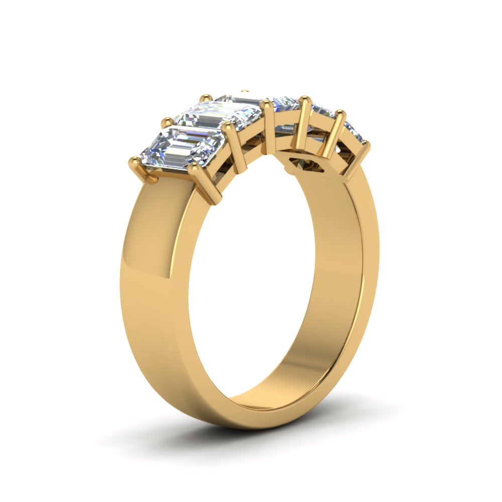 Emerald Cut Five Stone Diamond Anniversary Ring