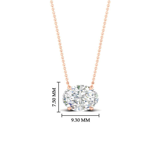 East West Oval Solitaire Pendant