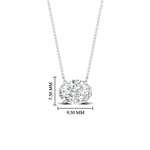 East West Oval Solitaire Pendant
