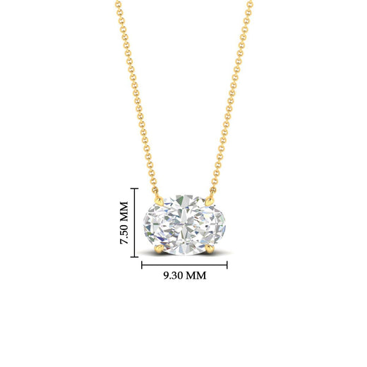 East West Oval Solitaire Pendant